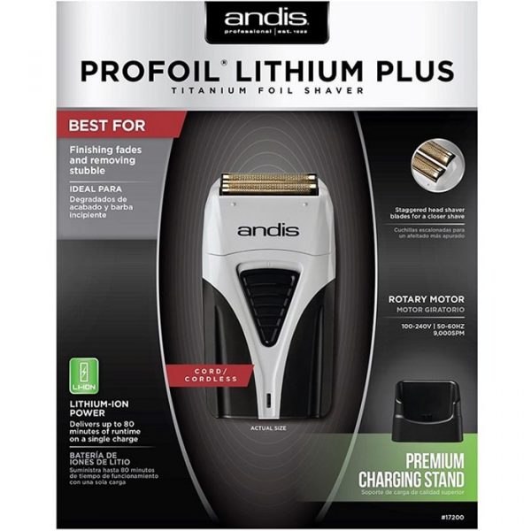 Andis Profoil Lithium Plus Titanium Foil Shaver #17200 (Dual Voltage)