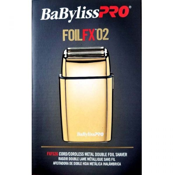 Babyliss Pro Foilfx02 Cordless Metal Double Foil Gold Shaver #FXFS2G (Dual Voltage)