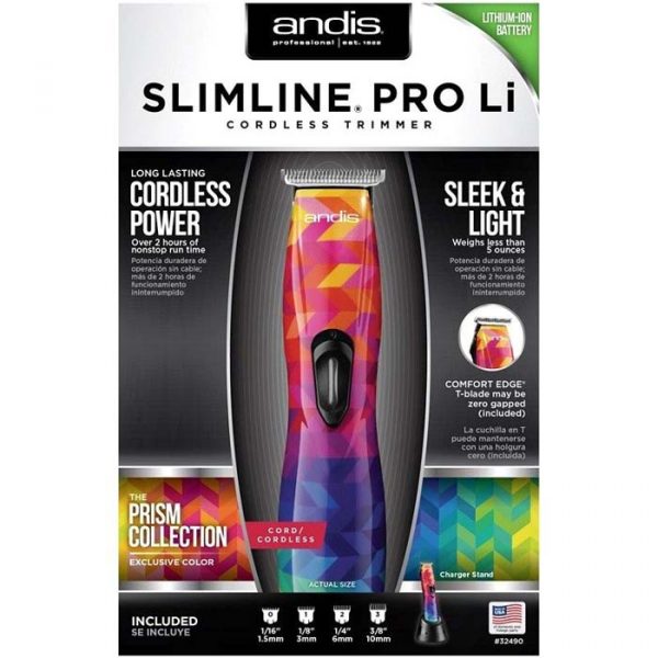 Andis Slimline Pro Li T-Blade Trimmer - The Prism Collection #32490 (Dual Voltage)