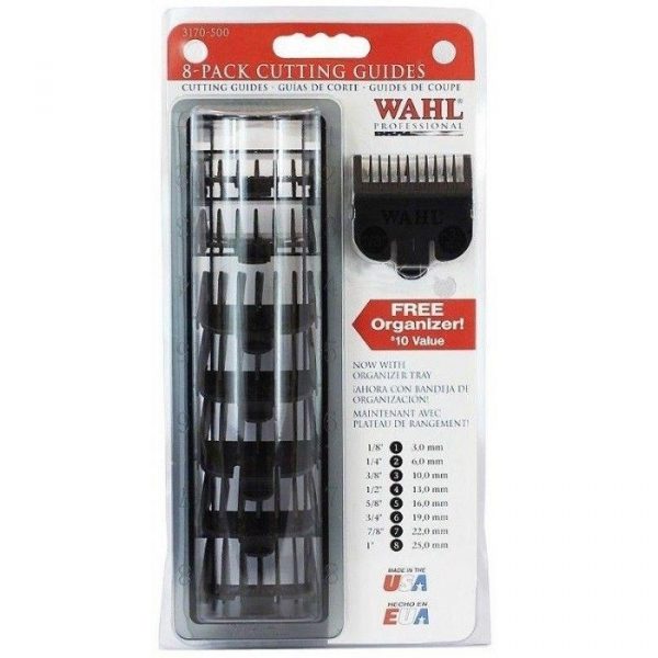 wahl 8 Pack Cutting Guides with Organizer - Black #3170-500