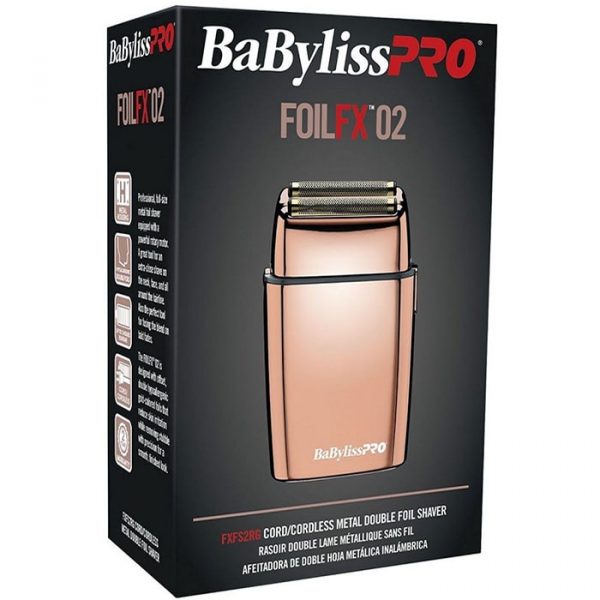 BABYLISS PRO FOILFX02 CORDLESS METAL DOUBLE FOIL ROSE GOLD SHAVER #FXFS2RG (DUAL VOLTAGE)