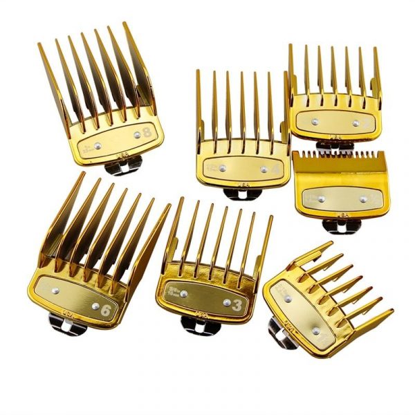 8pcs/set Premium Hair Clipper Cutting GOLD Guide Comb Guards Tool Kit For WAHL #8COMGO