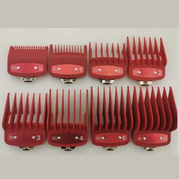 8Pcs Red Professional Hair Clipper Cutting Guides Combs Fits for Wahl Clippers #8rcgcff