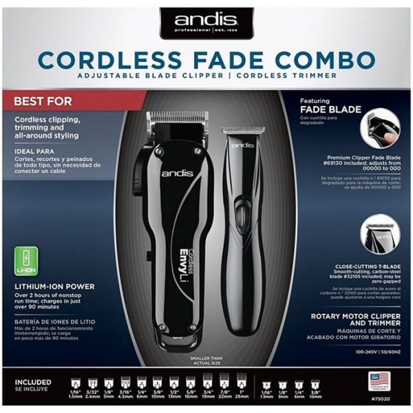 Andis Cordless Fade Combo #75020 (Dual Voltage)