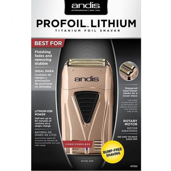 Andis ProFoil Lithium Titanium Foil Shaver - Copper #17220 (Dual Voltage)