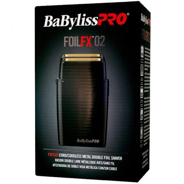 BaByliss Pro FOILFX02 Cordless Metal Double Foil Shaver - Black #FXFS2B (Dual Voltage)