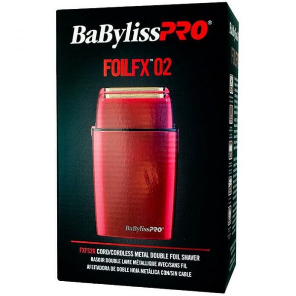 BaByliss Pro FOILFX02 Cordless Metal Double Foil Shaver - Red #FXFS2R (Dual Voltage)