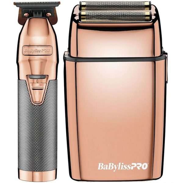 BaByliss Pro ROSEFX Collection - Metal Lithium Outliner & Metal Cordless Double Foil Shaver Combo #FXHOLPK2RG - Image 2