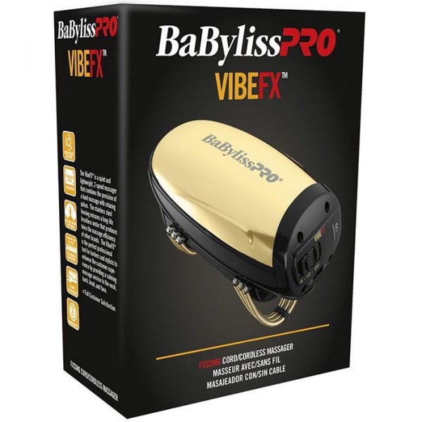 BaByliss Pro VIBEFX Cord / Cordless Massager - Gold #FXSSMG (Dual Voltage)